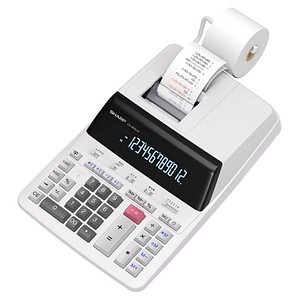 4550556171946 - SHARP® Tischrechner CS-2635LW integrierter Drucker 45 Zeilen s 12-stelliges LC-Display Netzbetrieb schwarz-weiß