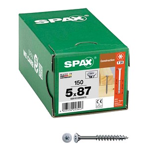 4003530253447 - Spax - Universalschraube Tellerkopf Teilgewinde 5 x 87 mm 150 Stück t-star plus T20 4CUT wirox - 0251010500875