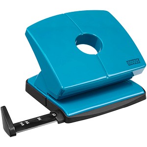 4009729079065 - Locher NOVUS B 220 bis zu 20 Blatt für A4 A5 A6 B5 B6 US 3x8 Folio Anschlagschiene Vollmetall & Kunststoff bright-petrol