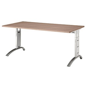 4032062014882 - HAMMERBACHER Savona höhenverstellbarer Schreibtisch nussbaum rechteckig C-Fuß-Gestell silber 1600 x 800 cm 4032062014882 - HAMMERBACHER Savona höhenverstellbarer Schreibtisch nussbaum rechteckig C-Fuß-Gestell silber 1600 x 800 cm