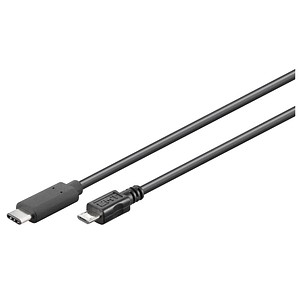 goobay USB C/Micro USB 2.0 B Kabel 1,0 m schwarz