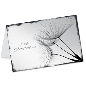 8 Beileidskarten Trauer-Karte Anteilnahme Kondolenzkarte Umschlag weisse Blume
