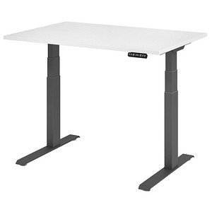 4032062185773 - Schreibtisch Basic VXDKB12 W G elektrisch höhenverstellbar 64-129cm (H) 120x80cm (BxT) rechteckig weiß   graphit 4032062185