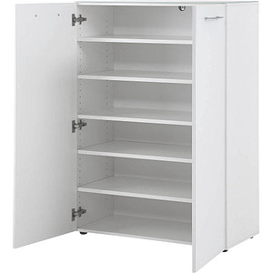 GERMANIA Schuhschrank Scalea, 3761-84 weiß, Acrylglas satiniert 5 Fachböden 88,0 x 40,0 x 120,0 cm