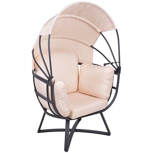 4041908137586 - Relaxsessel Hängesessel Delos Sessel Garten Terrasse Möbel Gartenstuhl beige