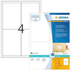 4008705107778 - 320 HERMA Adressetiketten weiß 960 x 1397 mm 4008705107778 80 Blatt