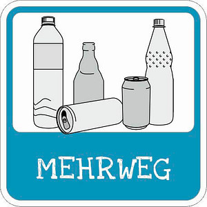 4044589515537 - Hinweisschild Flaschenentsorgung Mehrweg quadrat 100 x 100 cm 4044589515537 SafetyMarking