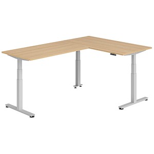Hammerbacher Sitz-Steh-Schreibtisch VXDSM, elektrisch höhenverstellbar, 127cm (H), 240x160cm (BxT), eiche / silber 4032062327432 Hammerbacher 6 Stück