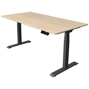 Kerkmann Move 1 stable elektrisch höhenverstellbarer Schreibtisch ahorn rechteckig, T-Fuß-Gestell grau 160,0 x 80,0 cm