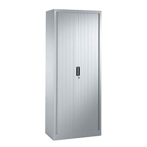 4050646447291 - Rollladenschrank mit Horizontal-Jalousie HxBxT 1980 x 800 x 420 mm 4 Fachböden 5 Ordnerhöhen weißaluminium