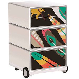 PAPERFLOW easyBox Colour Rollcontainer weiß, bunt 60139 4 Auszüge 39,0 x 43,6 x 64,2 cm