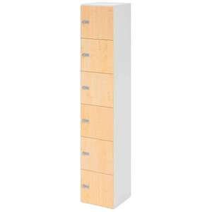 4032062314630 - HAMMERBACHER Schließfachschrank weiß ahorn V264L6 W 3 ZS 6 Schließfächer 400 x 420 x 2156 cm