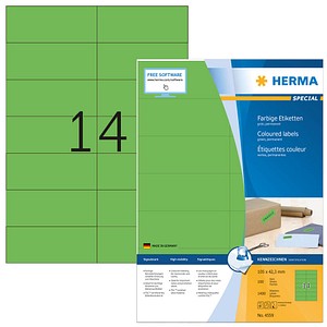 4008705045599 - HERMA Farbige Multifunktionsetiketten 4559 Grün Rechteckig 105 x 42 mm 100 Blatt à 14 Etiketten