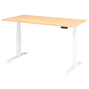 4032062191132 - HAMMERBACHER XDKB16 elektrisch höhenverstellbarer Schreibtisch ahorn rechteckig C-Fuß-Gestell weiß 1600 x 800 cm