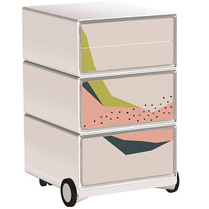 PAPERFLOW easyBox Colour Rollcontainer weiß, bunt 61045 4 Auszüge 39,0 x 43,6 x 64,2 cm