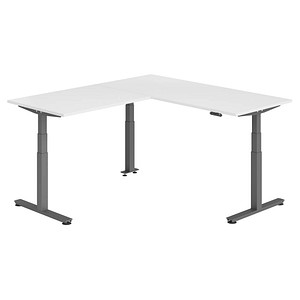 Hammerbacher Sitz-Steh-Schreibtisch VXDSM, elektrisch höhenverstellbar, 127cm (H), 200x180cm (BxT), weiß / graphit 4032062326824 Hammerbacher 6 Stück