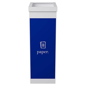 3660141280074 - Wertstoffsammler Paperflow Volumen 60 l für Papier mit abnehmbarem Deckel & Piktogramm erweiterbar L 363 x B 263 x H 760 mm Polystyrol blau-weiß 3660141280074 - Wertstoffsammler Paperflow Volumen 60 l für Papier mit abnehmbarem Deckel & Piktogramm erweiterbar L 363 x B 263 x H 760 mm Polystyrol blau-weiß