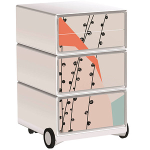 PAPERFLOW easyBox Colour Rollcontainer weiß, bunt 61061 4 Auszüge 39,0 x 43,6 x 64,2 cm