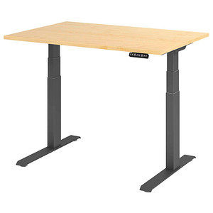 4032062185728 - Schreibtisch Basic VXDKB12 3 G höhenverstellbar 64-129cm (H) rechteckig ahorn graphit 4032062185728 Hammerbacher 4032062185728 - Schreibtisch Basic VXDKB12 3 G höhenverstellbar 64-129cm (H) rechteckig ahorn graphit 4032062185728 Hammerbacher