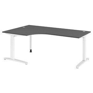 Hammerbacher Schreibtisch VXB, manuell höhenverstellbar, 85cm (H), 200x120cm (BxT), graphit / weiß 4032062326411 Hammerbacher 6 Stück