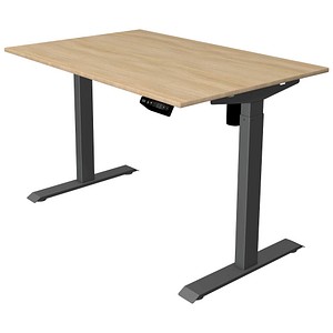Kerkmann Move 1 elektrisch höhenverstellbarer Schreibtisch eiche hell rechteckig, T-Fuß-Gestell grau 120,0 x 80,0 cm