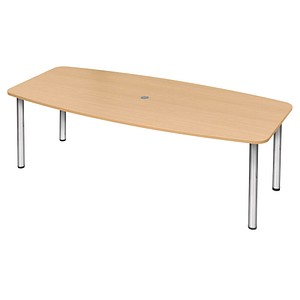 4032062144480 - HAMMERBACHER Konferenztisch KT22C buche Tonnenform Rundrohr chrom 2200 x 830 1030 x 720 - 740 cm