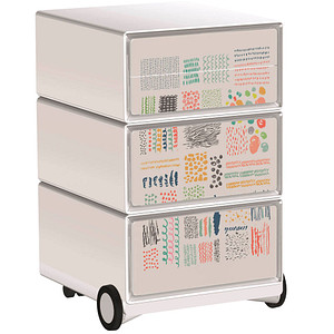 PAPERFLOW easyBox Colour Rollcontainer weiß, bunt 61093 4 Auszüge 39,0 x 43,6 x 64,2 cm