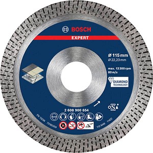 4059952539898 - 2608900654 EXPERT HardCeramic Diamanttrennscheibe Durchmesser 115 mm Bohrungs-Ø 2223 mm Stein Beton Ziegel Fliesen 1 St