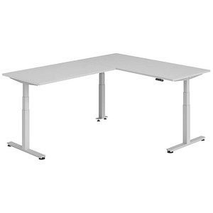Hammerbacher Sitz-Steh-Schreibtisch VXDSM, elektrisch höhenverstellbar, 127cm (H), 240x180cm (BxT), grau / silber 4032062327166 Hammerbacher 7 Stück
