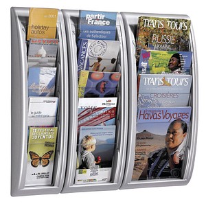 3660141239645 - Prospekthalter QUICK BLICK 29 x 65 x 95 cm (B x H x T) DIN A4 Polystyrol alu 4 Fächer