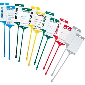 4052301029187 - Hängeetiketten 2x blau 4x grün 2x gelb 2x rot 2x grau 215 x 58 cm gelocht 1 Set