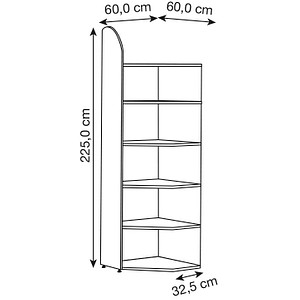 4044917421448 - Büroregal Dante® Eckregalfeld H 2250 x B 600 mm Rückwand weiß 4044917421448 - Büroregal Dante® Eckregalfeld H 2250 x B 600 mm Rückwand weiß