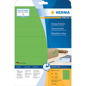 4008705045544 - HERMA Farbige Multifunktionsetiketten 4554 Grün Rechteckig 105 x 37 mm 20 Blatt à 16 Etiketten 4008705045544 - HERMA Farbige Multifunktionsetiketten 4554 Grün Rechteckig 105 x 37 mm 20 Blatt à 16 Etiketten