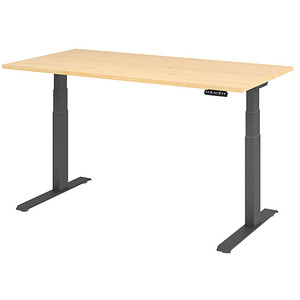 4032062185797 - Schreibtisch Basic VXDKB16 3 G höhenverstellbar 64-129cm (H) rechteckig ahorn   graphit 4032062185797 Hammerbacher