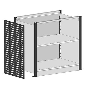 SCHULTE Thekenmodul MULTIplus Startmodul gerade, ohne Arbeitsplatte, lichtgrau, schwarz 105,6 x 78,0 x 100,7 cm