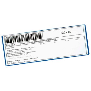 EICHNER Etikettentaschen blau 22,0 x 8,0 cm, 10 St.