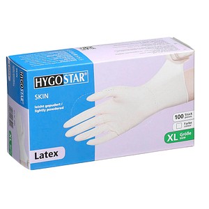 4015544265002 - Einmalhandschuhe Hygostar Skin 2650 Lebenmittelecht weiß Größe XL 10 Latex 4015544265002 2650 100 Stück 4015544265002 - Einmalhandschuhe Hygostar Skin 2650 Lebenmittelecht weiß Größe XL 10 Latex 4015544265002 2650 100 Stück