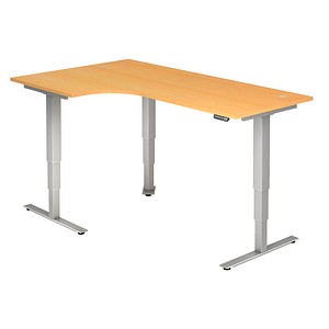Hammerbacher Hohenverstellbarer Schreibtisch Buche L Form Gunstig