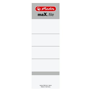 10 herlitz Ordneretiketten maX.file weiß für 8,0 cm Rückenbreite 10 herlitz Ordneretiketten maX.file weiß für 8,0 cm Rückenbreite