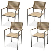 4 Harms Gartenstuhle Garden Pleasure Denver Braun Gunstig Online