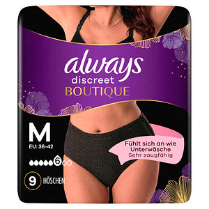 8001841543680 - always - Höschen Discreet Boutique Größe M 9 Stück in Schwarz St Inkontinenzslip