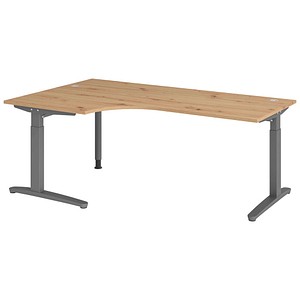 Hammerbacher Schreibtisch VXB, manuell höhenverstellbar, 85cm (H), 200x120cm (BxT), asteiche / graphit 4032062326299 Hammerbacher 6 Stück
