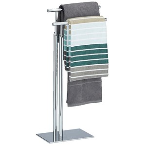 4052025212629 - Handtuchhalter stehend pagnoni Handtuchständer 2-armig hbt 78 x 46 x 20 cm Standhandtuchhalter Chrom silber - Relaxdays
