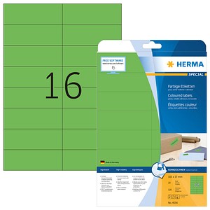 4008705045544 - HERMA Farbige Multifunktionsetiketten 4554 Grün Rechteckig 105 x 37 mm 20 Blatt à 16 Etiketten 4008705045544 - HERMA Farbige Multifunktionsetiketten 4554 Grün Rechteckig 105 x 37 mm 20 Blatt à 16 Etiketten