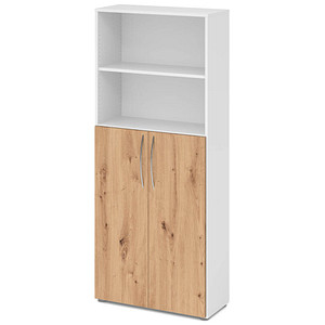 4032062305386 - Regalschrank 4770 V4770 W R BM weiß asteiche 3 Fachböden 800 x 346 x 1880 cm