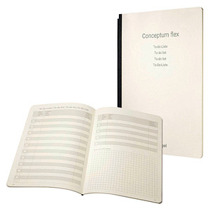 SIGEL Notizheft für Konferenzmappe Conceptum Flex to do DIN A4 liniert und kariert, creme 92 Seiten