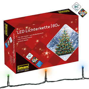 Idena 80er bunte LED Lichterkette grün 16,0 m