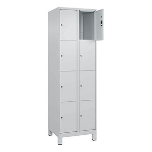 4066681680395 -  C+P Schließfachschrank Classic PLUS 2x4Fächer 1950x600x500mm lgrlgr 4066681680395 C + P Möbelsysteme