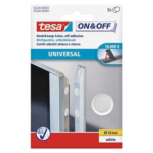 4042448859945 - Global Headquarters-tesa Se - Tesa Klettpunkte On Off Haft und Flauschanteil 16mm weiß 8 Paar