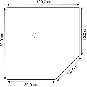 4032062321416 - Verbindungsplatte höhenverstellbar HT12 grafit Trapezform 1200 x 800 x 685 - 760 cm